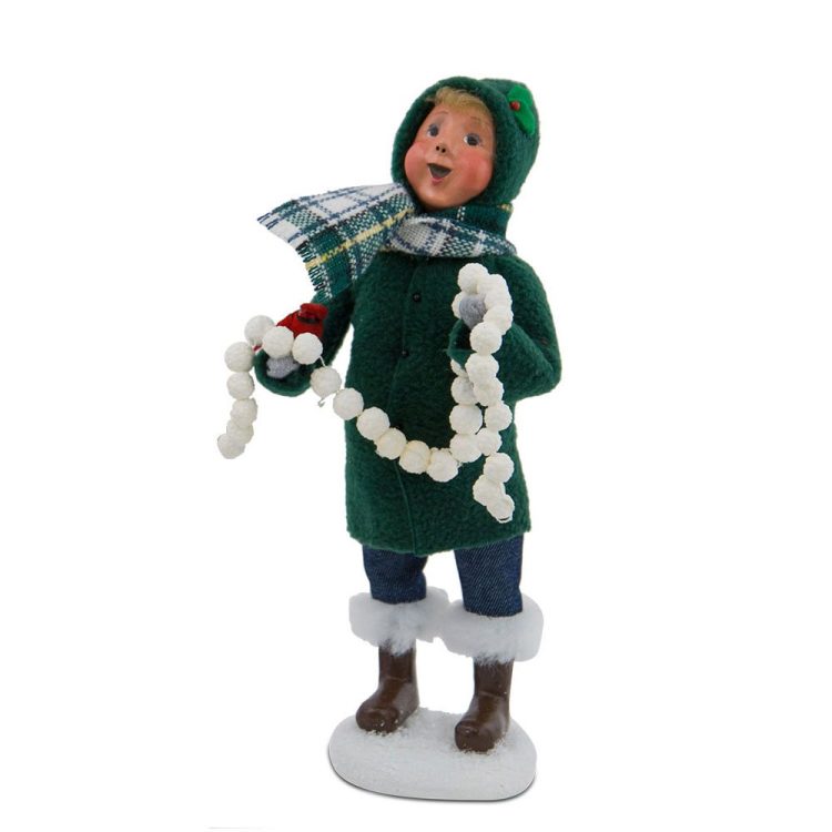 Byers_Choice-Family_Boy_with_Cardinal - Wooden Duck Shoppe