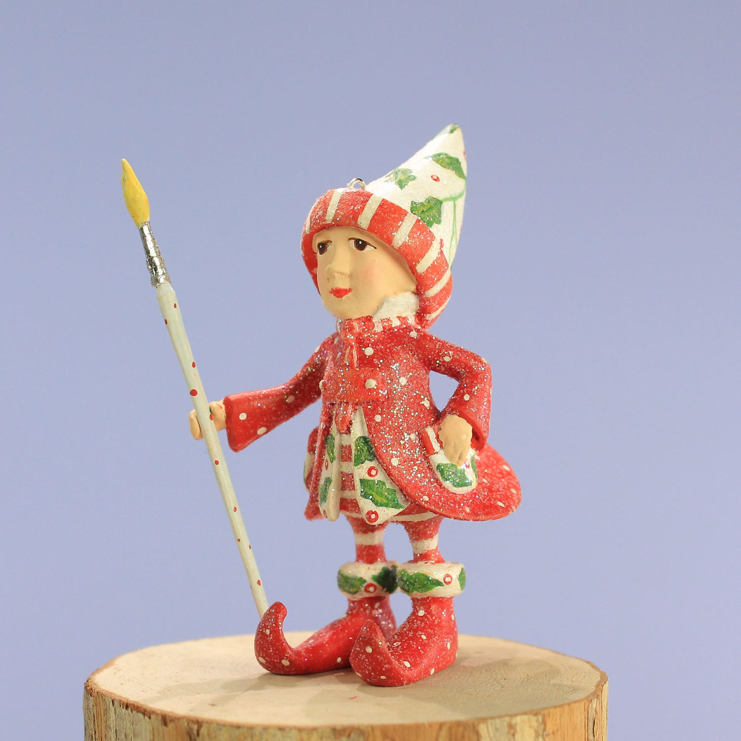 31284 Mini Dashaway Vixens Painter Elf Orn B - Wooden Duck Shoppe