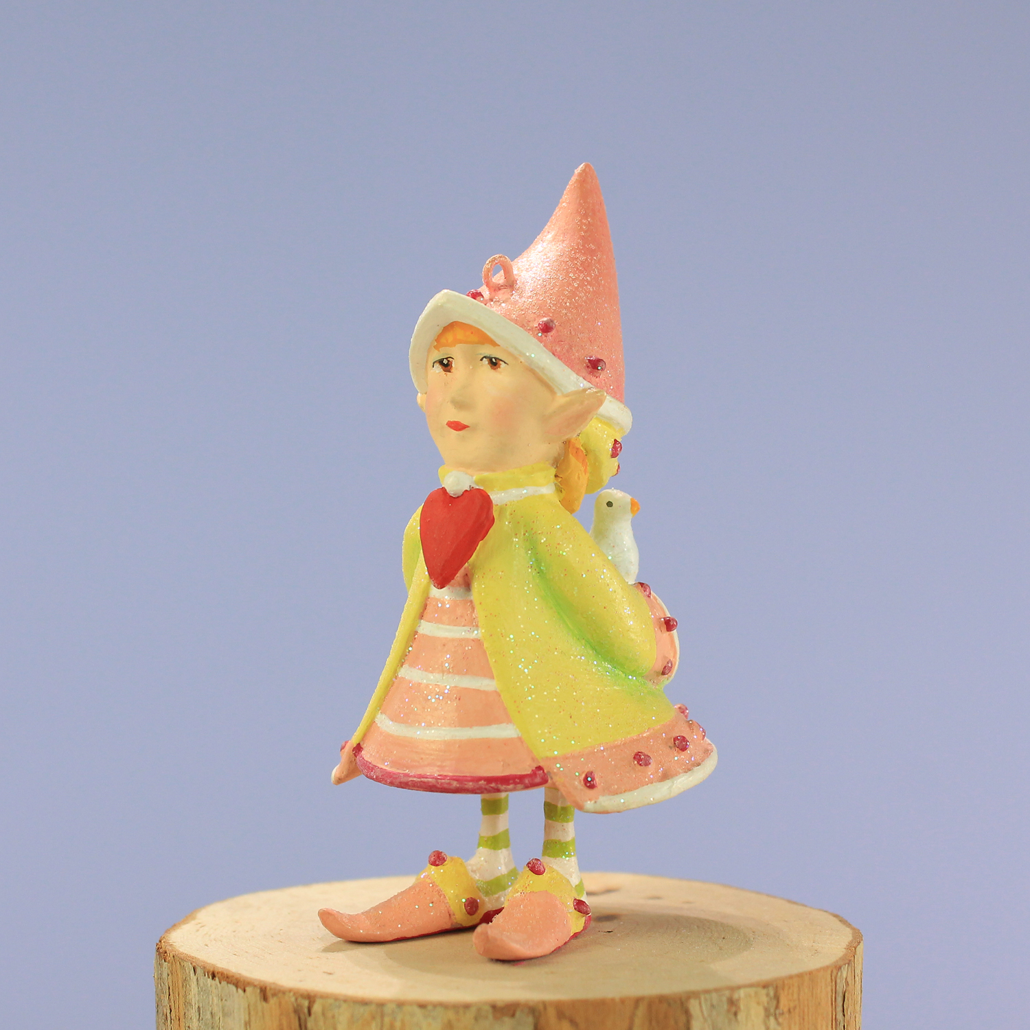 31286 Mini Dashaway Cupids Heart Elf Orn B - Wooden Duck Shoppe