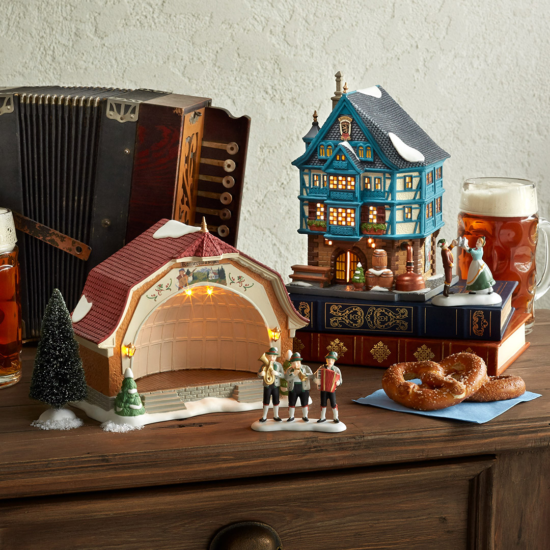 Dept. 56 Alpine Village Series "The Toy Peddler", (Set Of 3