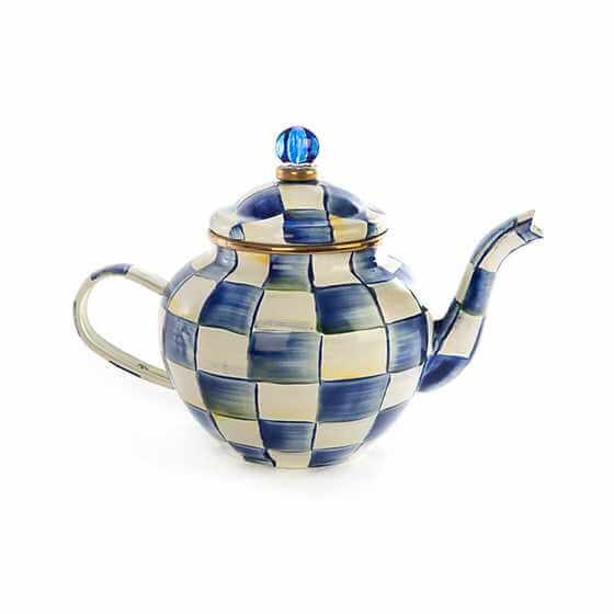 royal-check-enamel-teapot-4-cup_60ce6193c1b66 - Wooden Duck Shoppe